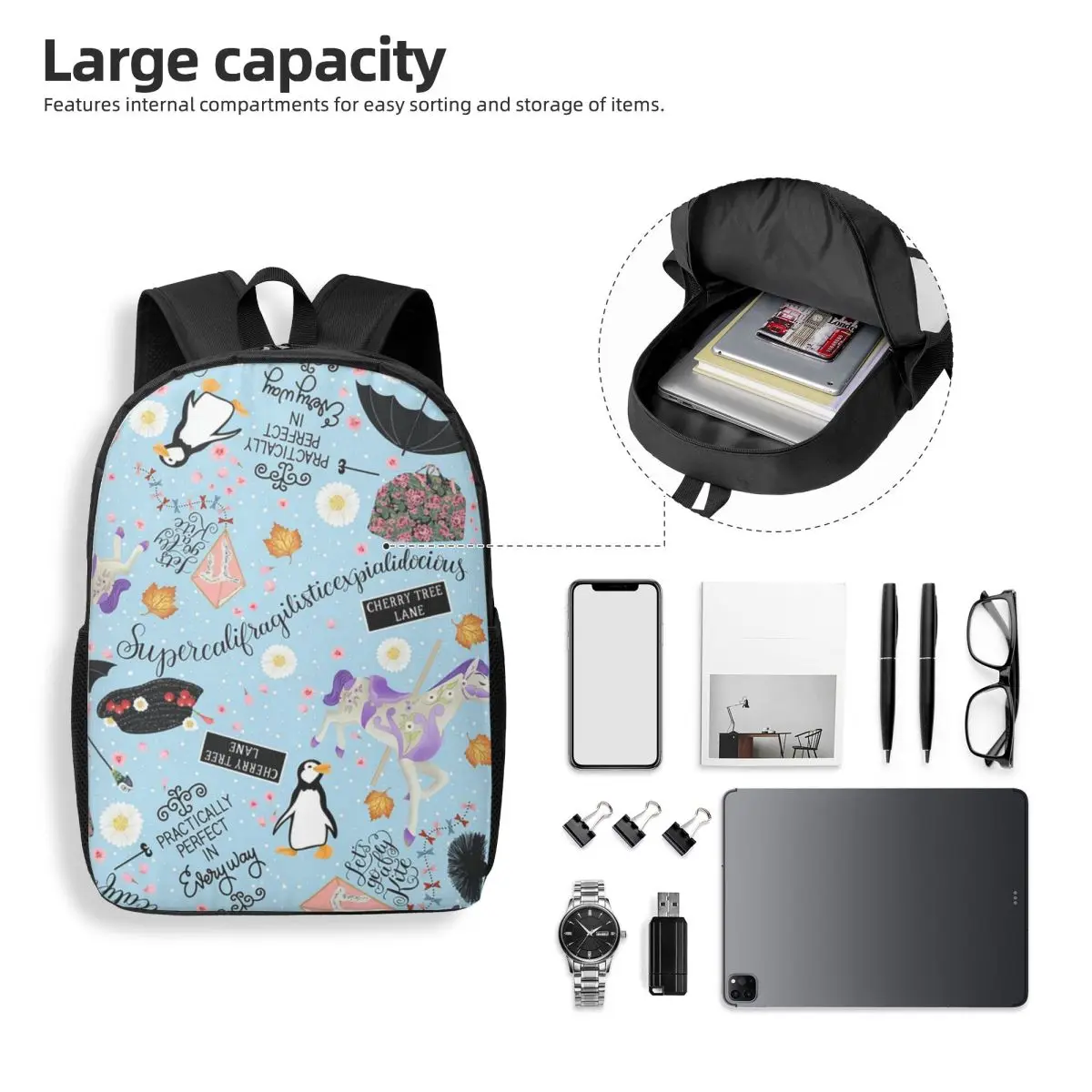 حقائب ظهر ماري بوبينز المثالية على مستوى العالم للنساء للأولاد والبنات حقيبة كتب للأطفال حقائب مدرسية قابلة للحمل حقيبة كتف