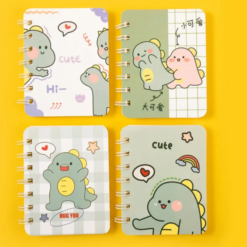 Random 1/2/3/4 Pc A7 Pocket Spiral Notebook, Kawaii Print Small Wirebound Notepad, Portable Memo Diary for Daily Notes 23 Styles