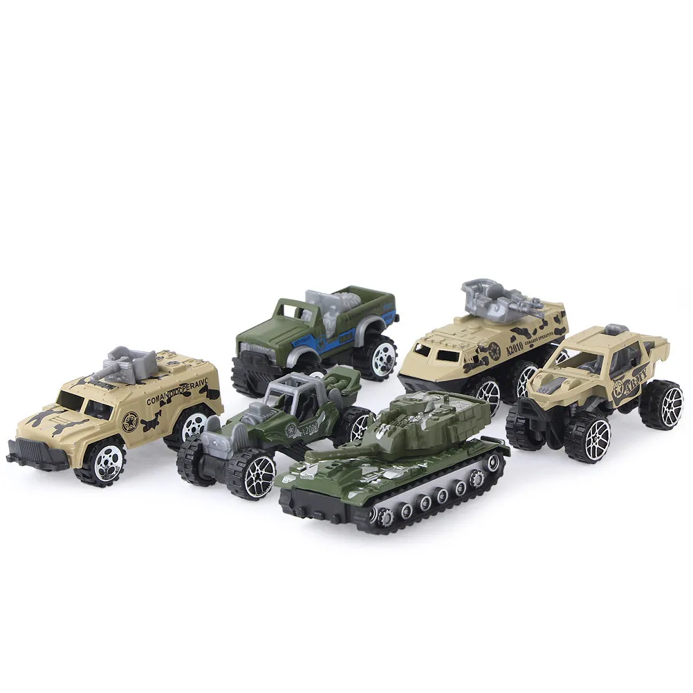 

6Pcs Alloy Military Vehicles Educational Set Children Early Learning Off-Road Tank Car Funny Mini Kids Outdoor Play Gift