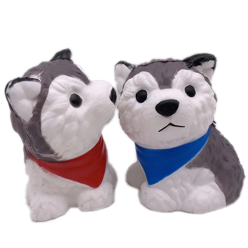 Stress Relief Kneading Toy Simulated Animal PU Husky Puppy Jumbo Squishy Slow Rising Stress Ball Fidget Toy Reduce Pressure Gift