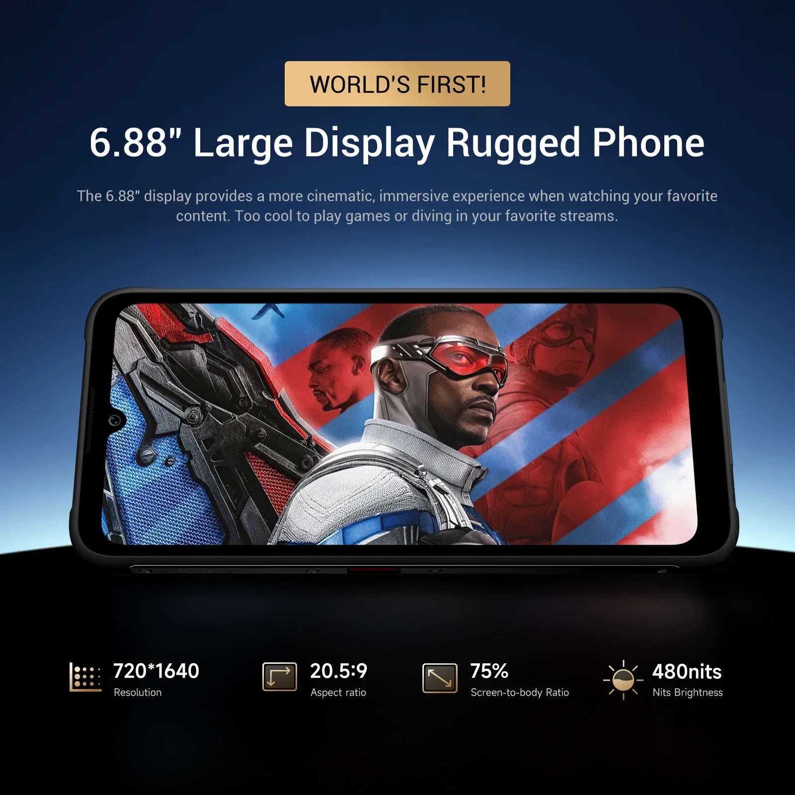 Fossibot F112 PRO 5G Ponsel Pintar Kasar 6.88 "HD + 7150MAh 24GB(8 + 16) Ponsel 256GB Ponsel 50MP Ramah Lingkungan