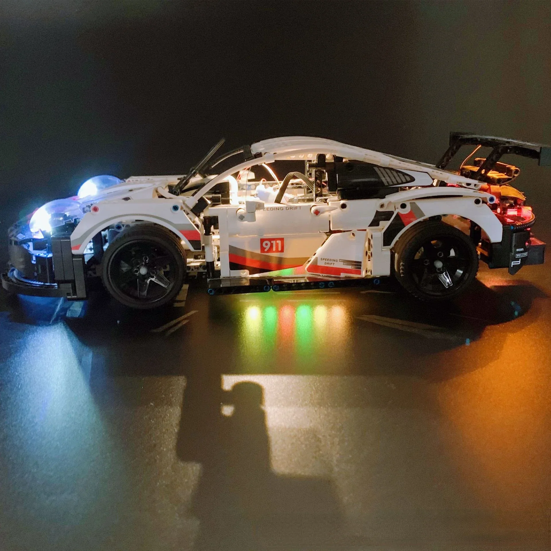 Led-lichtset voor 42096 911 RSR compatibel met 20097 witte super racewagen DIY lamp speelgoed cadeauset niet inbegrepen bouwstenen