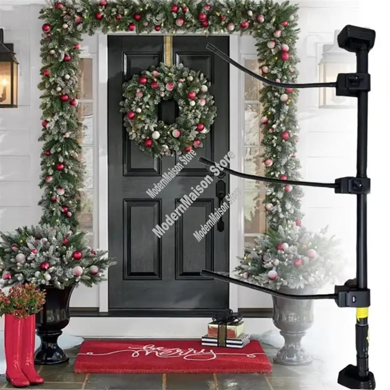 

A25I-Heavy-Duty Garland Hanger For Front Door, Adjustable Fits 32-Inch To 39-Inch Doors, Christmas Halloween Decorations Holder