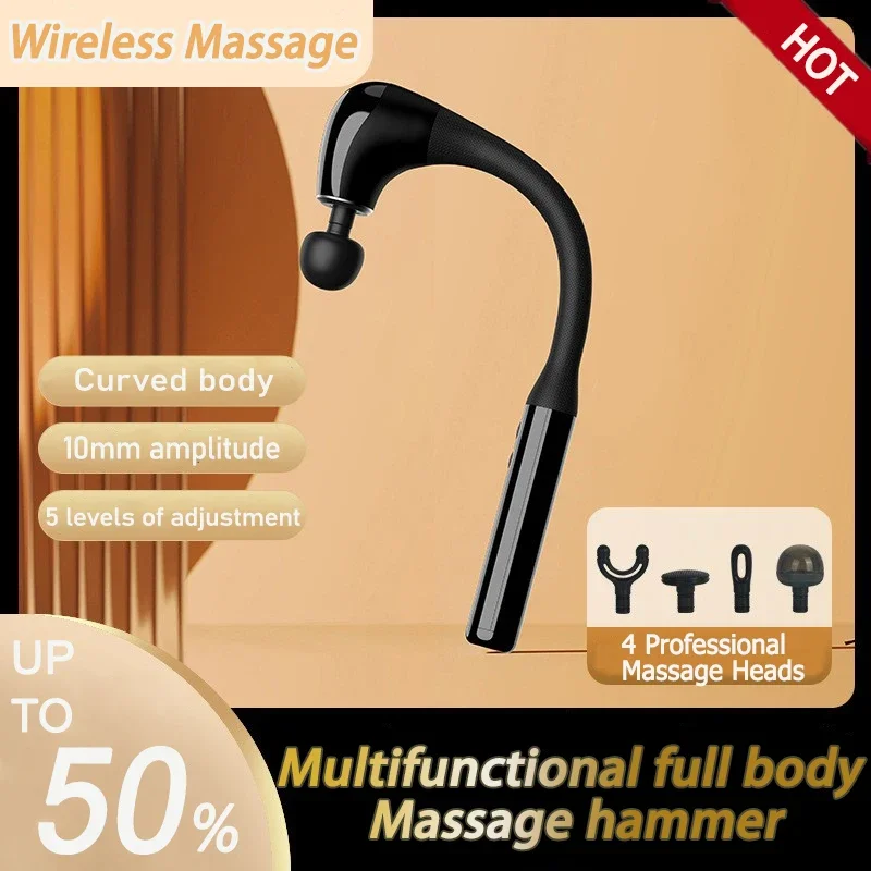 

Fascia Gun,Handheld Curved Handles Massage Gun High-frequency Vibration Portable Deep Body Massager For Muscle Soreness