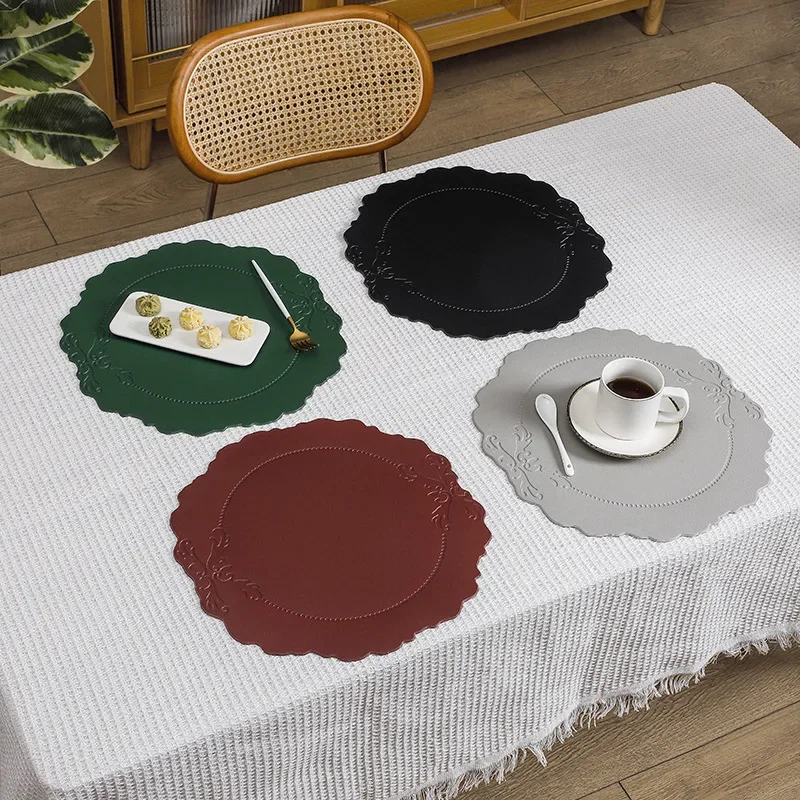 Leather Placemat Dining Table Mat Coaster Individual Tablecloth Dish Cup Plate Tableware Pad Modern Nordic Kitchen Accessories