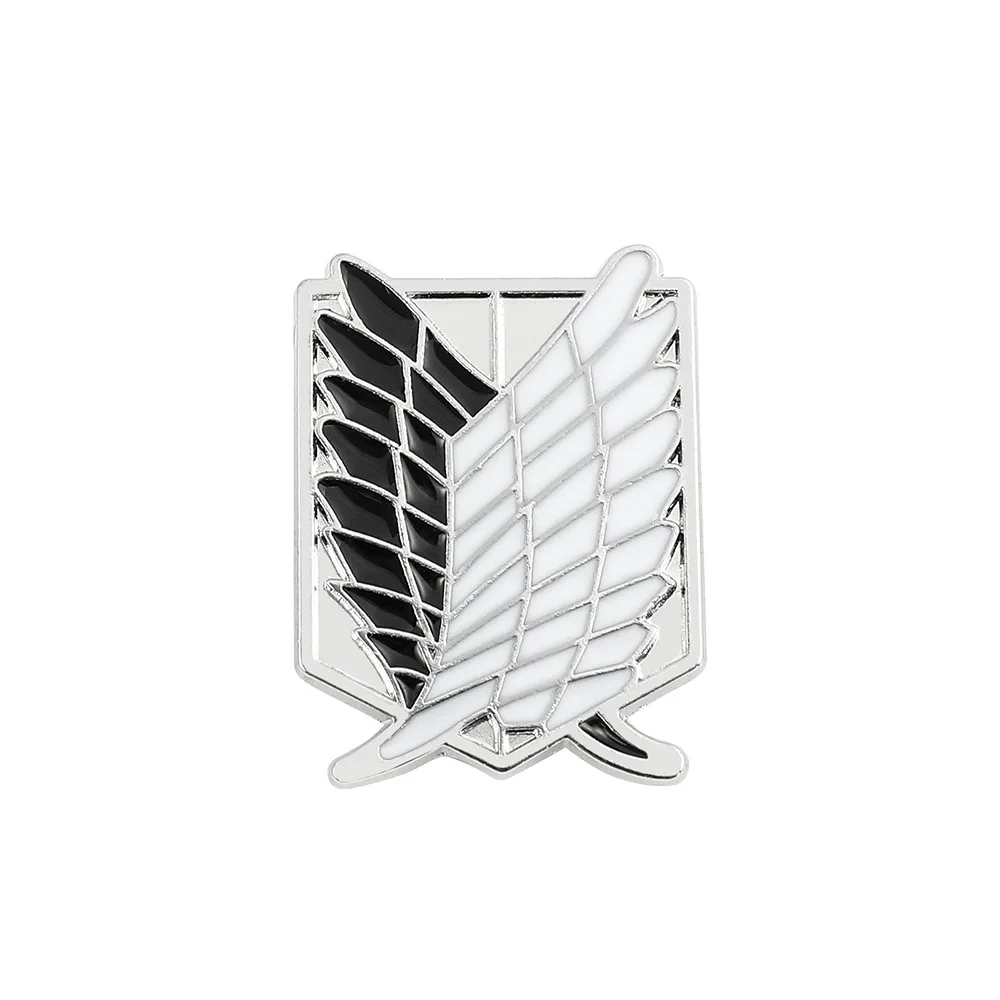 Anime Attack on Titan Enamel Brooch Eren Jaeger Mikasa Ackerman Jiyuu No Tsubasa Cartoon Lapel Badge Adornment Gift Wholesale - Image 3
