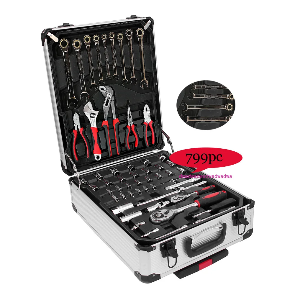 799 pieces of tool trolley case set, complete set of maintenance tools