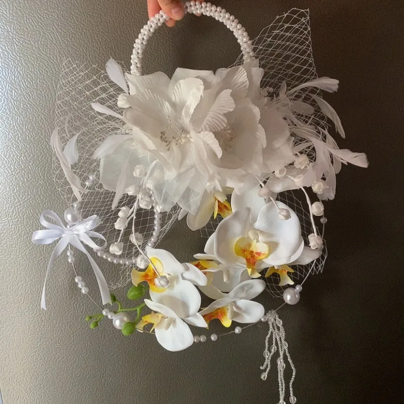 

Bridal Hand Stick Wedding Hand Carry Flower Bridal Wedding Making Group Fan
