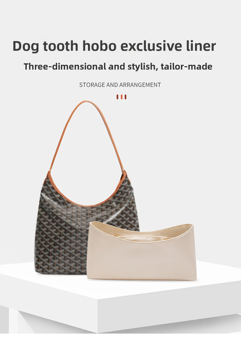 Dupont Paper For Bohe Hobo Bag Organizer Insert Durable Wateproof Bag Support Orderly Storage Inner Liner Neat Bag Accessories