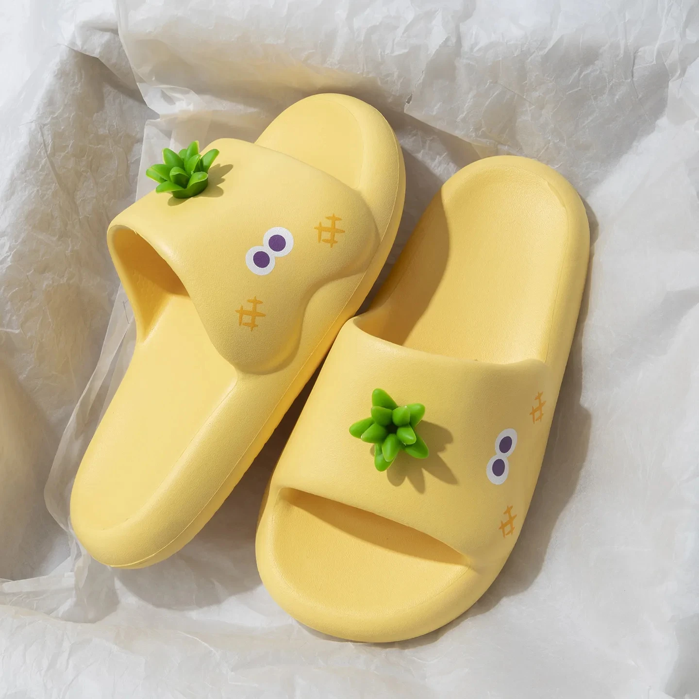 ZUOFU Sandalias de Mujer con Diseño de Frutas 3D, Pantuflas EVA Antideslizantes de Suela Gruesa y Suave para Primavera/Verano, Uso Interior/Exterior, Baño y Hogar