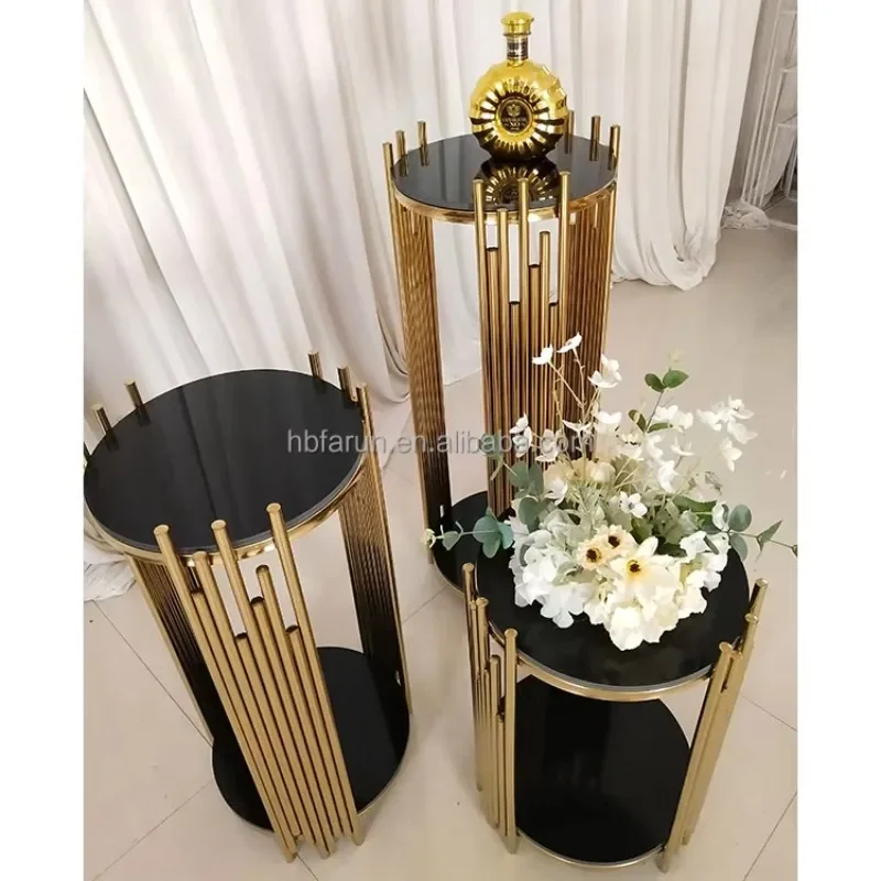 Furun Customized Wedding Dessert Stand Metal Tubular Cake Wedding Arch Backdrop Decoration Event Display Props