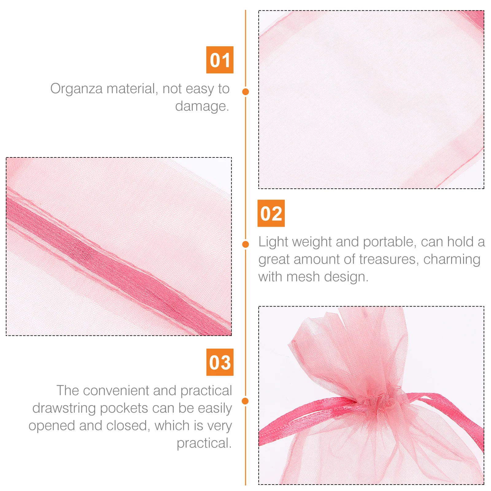 

100 Pcs Gift Bag Small Jewelry Bags Drawstring Candy for Organza Pouches with Drawstrings