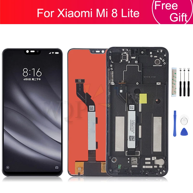 For Xiaomi Mi 8 Lite/ Mi 8X LCD Display Screen Touch Digitizer Assembly with Frame For Mi 8 Lite LCD Display Repair Parts