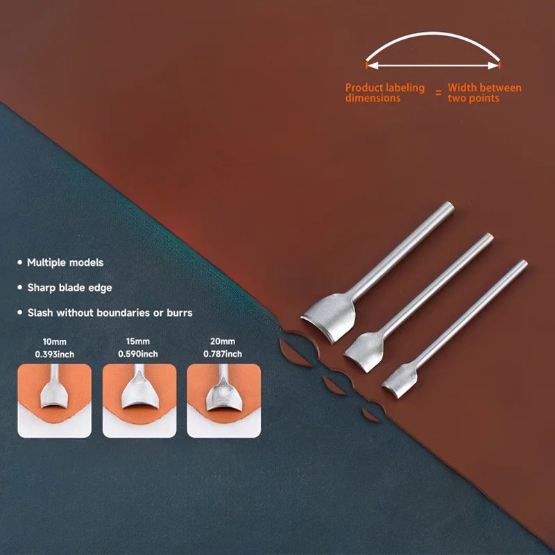 3Pcs Half Round Cutter Punch Leather Punch Set Semicircular Corner Punches DIY Leather Carving Craft Tool For Wallet Belt