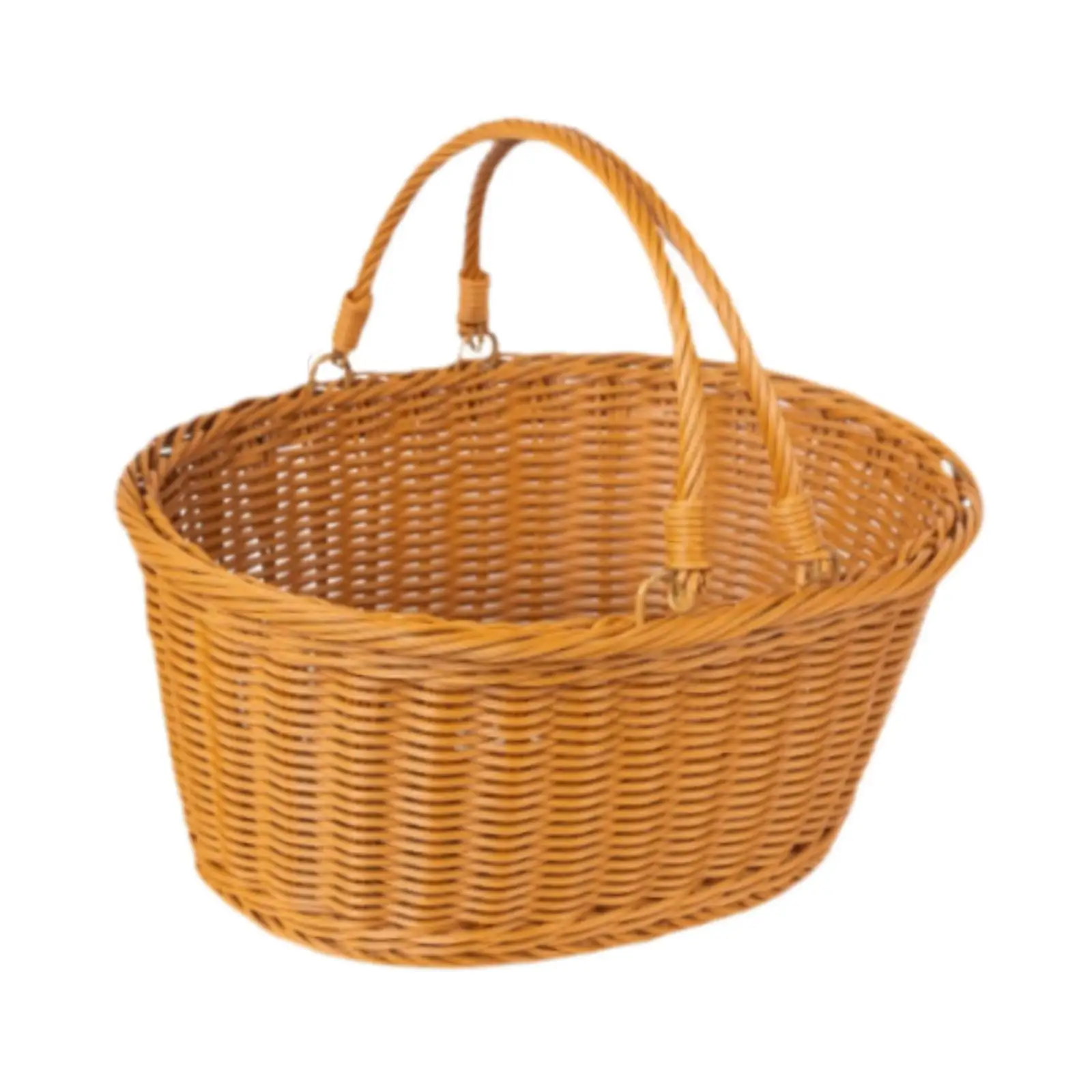 Picnic Basket with Handles Woven Grocery Basket Storage Basket Fruit Basket for Easter and Mother 's Day