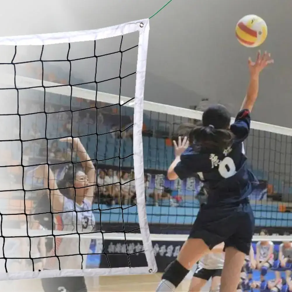 

Волейбольная сетка стандартного размера 9,5*1 м, простая установка, тренировочная волейбольная сетка, прочный материал, тренировочное снаряжение, спортивная сетка для заднего двора