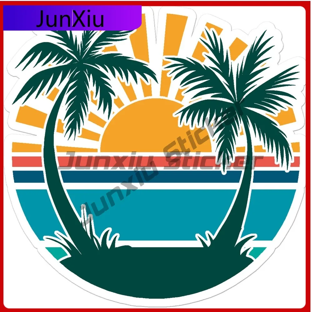 

Tropical Beach Sun Cute Must Have Waterproof Aesthetic Motorcycle Decal Decoration Vinyl Car Laptop Window Bumper Auto Exterior