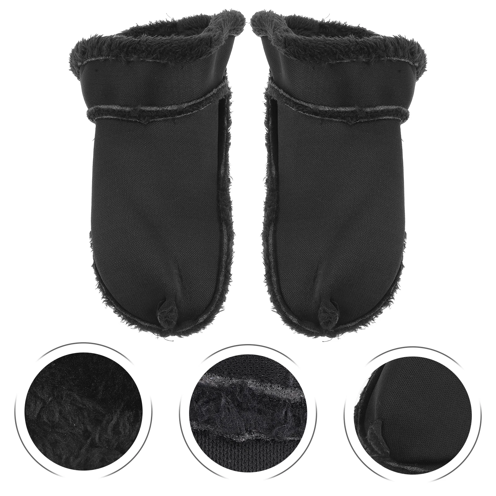 2 Pairs Shoe Rack Warm Clogs Shoes Insoles Inserts Fur Liners Black Furry Woman