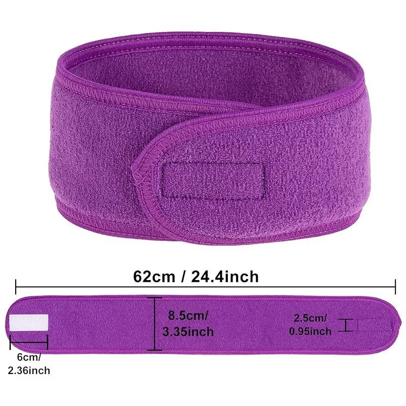 Stylish Headband Makeup Supplies Accessories Face Washing Bath Spa Facial Adjustable Head Bands With Velcro 50Pcs Logo Customize