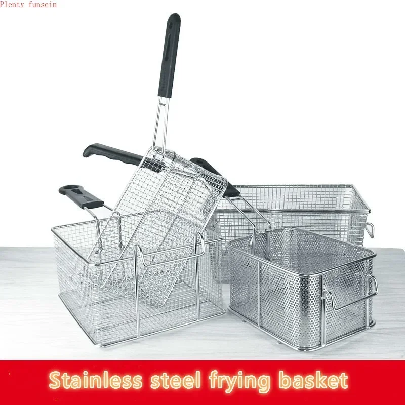 Commercial 81 stainless steel frying net diamond shaped frying basket frying pan