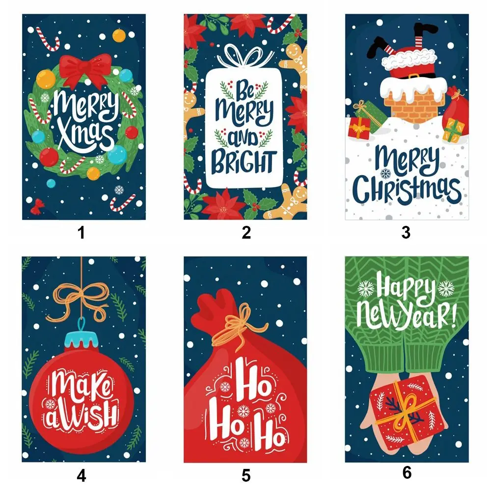 50PCS Package Insert Merry Christmas Cards Gift Xmas Tree 5.4*9cm Greeting Postcard Gift Box Ornament Note Card Christmas