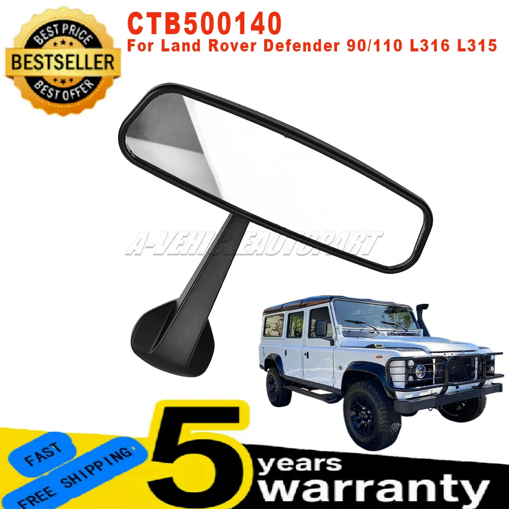 For Land Rover Defender 90/110 L316 L315 New 1Pc Non Dipping Interior Rear View Mirror Black ABS CTB500140 Car Accessories