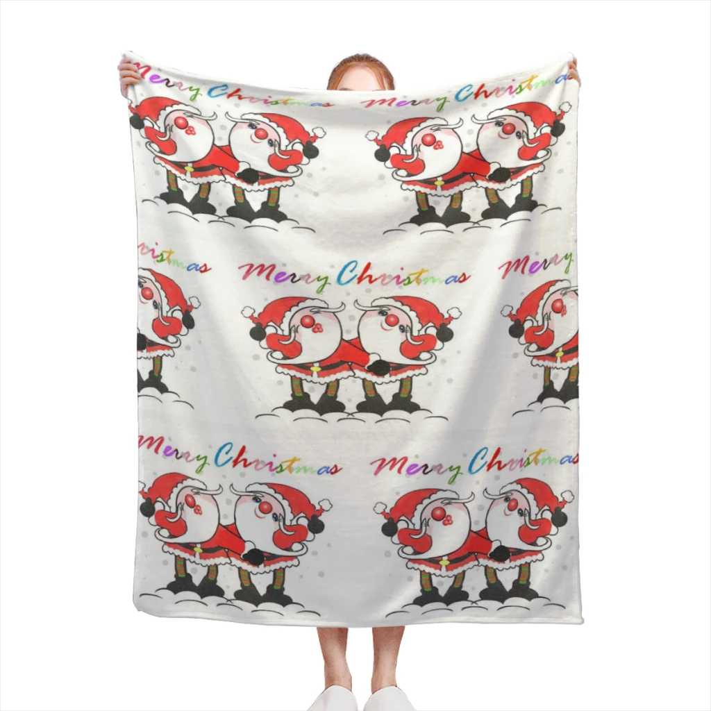 

Happy Santa Claus - Merry Christmas Fluffy Baby Blanket Sofa Camp Nap Bedspread Cozy Flannel Blanket Bedroom Decor