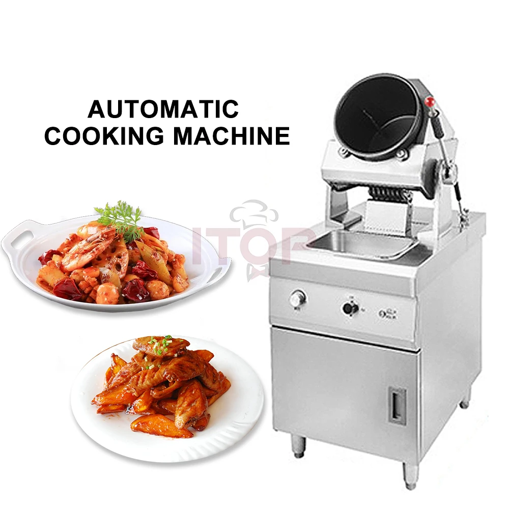 STLF JW Commercial Intelligent Electric Automatic Fried Rice Cooking Auto Drum Rotating Gas Electric Fried Rice Robot Wok Ma