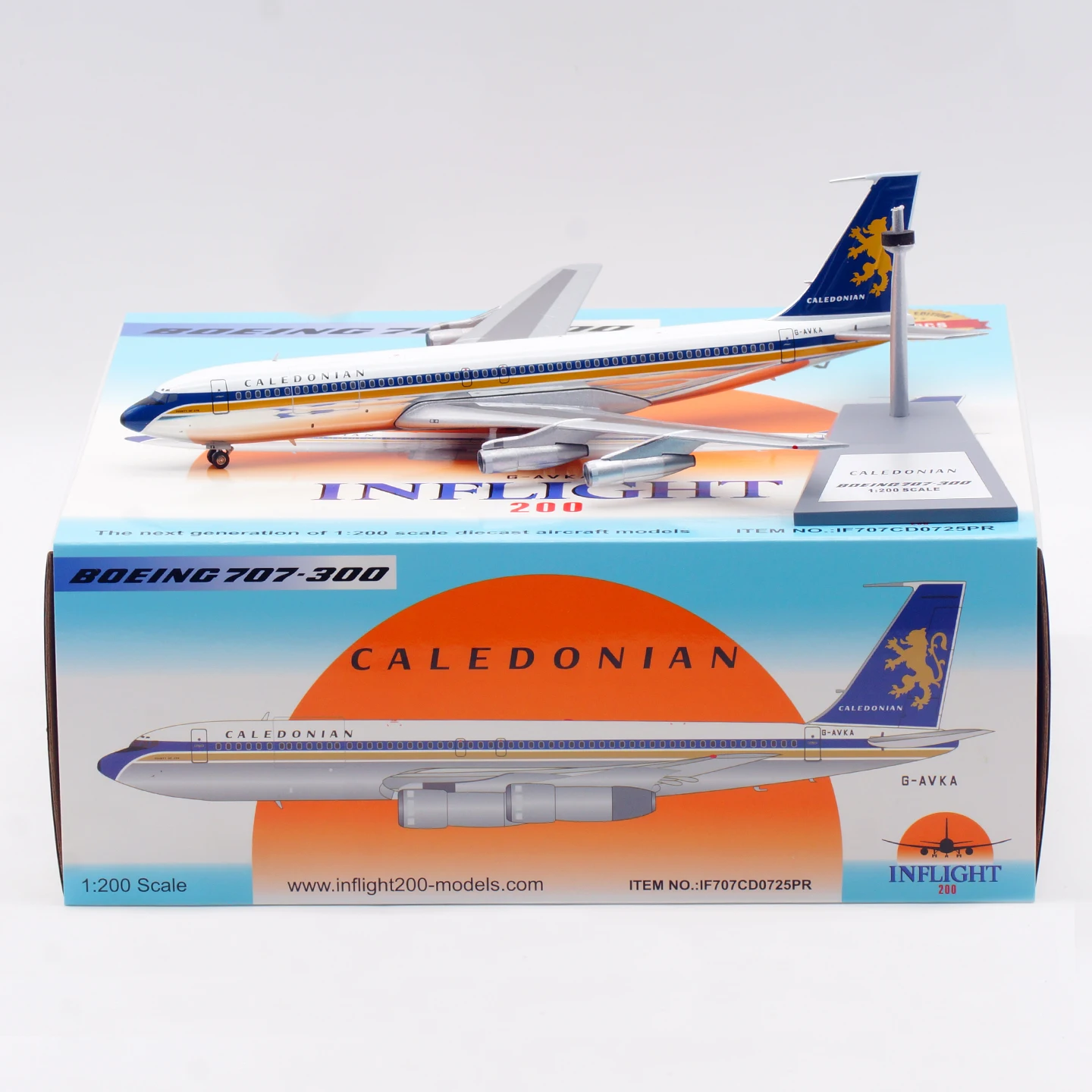 

IF707CD0725PR Коллекционный самолет из сплава в подарок, INFLIGHT 1:200, кальфодианские воздушные пути, Boeing B707-300, литая под давлением модель самолета G-AVKA