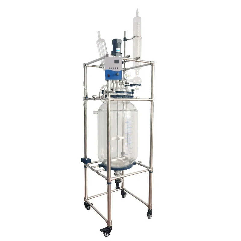 Double glass reactor 100L digital display laboratory distillation and extraction instrument