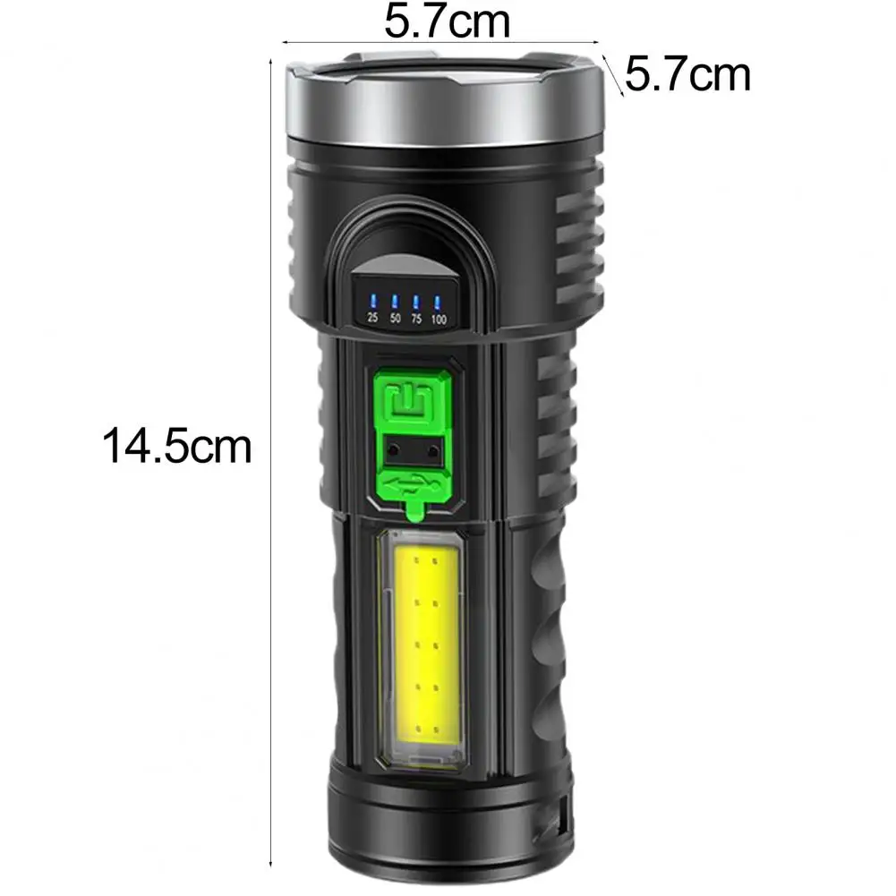 1 Set Premium Compact Size Portable Torchlight Dimmable High-Powered LED Handheld Safety Flashlight Set Wide Application