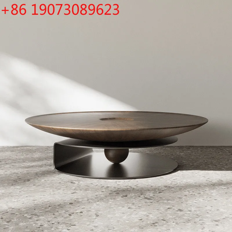 

Итальянский минималистичный современный круглый журнальный столик для дома, гостиной, креативный журнальный столик с рисунком ореха