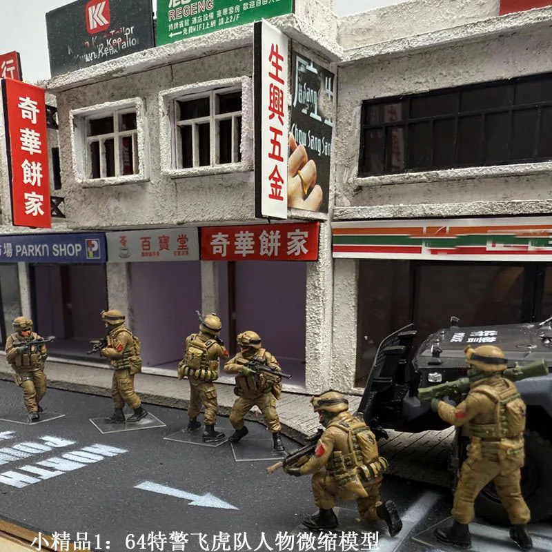 Figuras de Acción 1:64, Unidad Flying Tigers, Modelo de Exhibición para Mesa de Arena, Escena de Garaje, Accesorio para Diorama