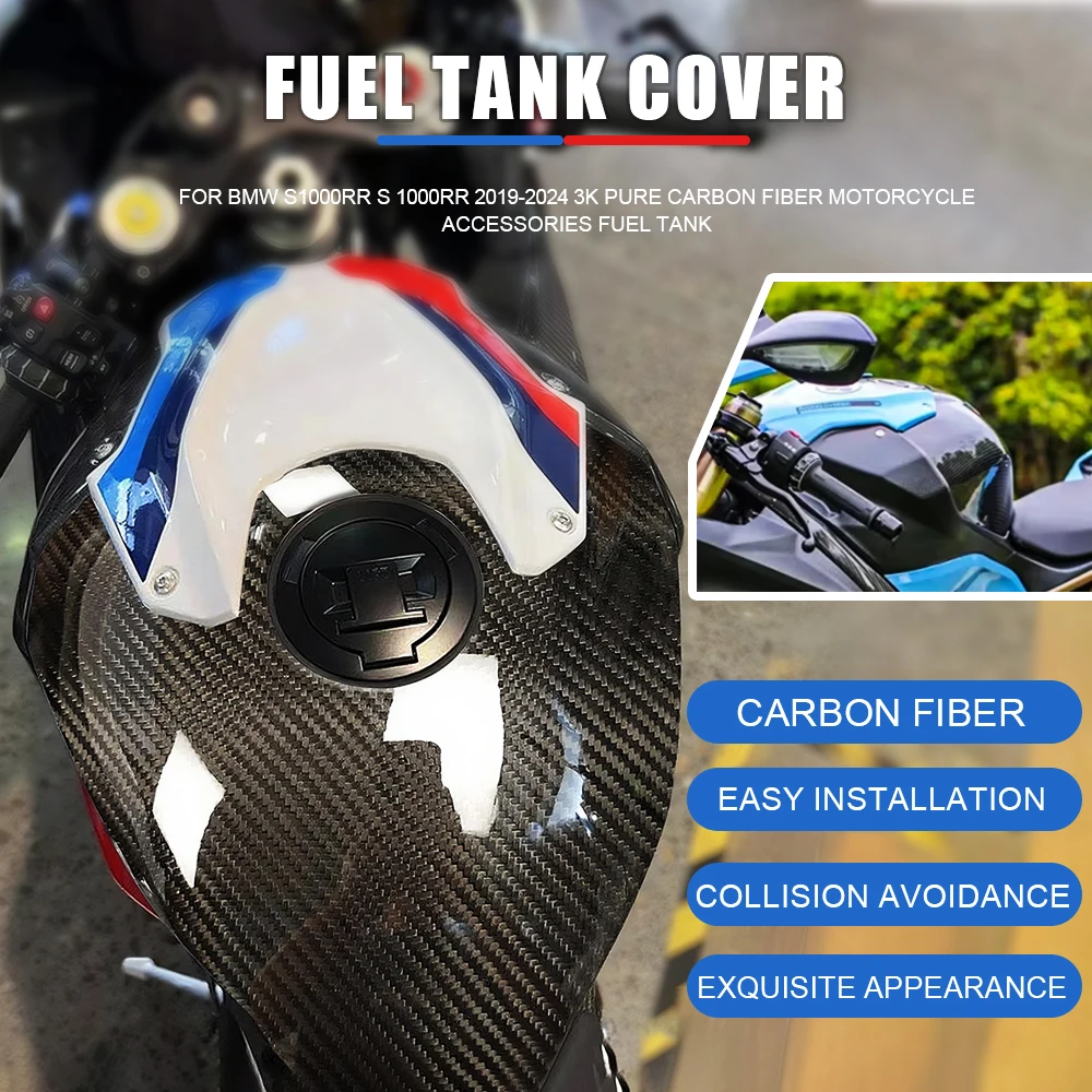 Fuel Tank Cover Cowl For BMW S1000RR S 1000RR 2019-2024  Motorcycle Real Carbon Fiber Guard Fairing Kit Motorcycle Accessories