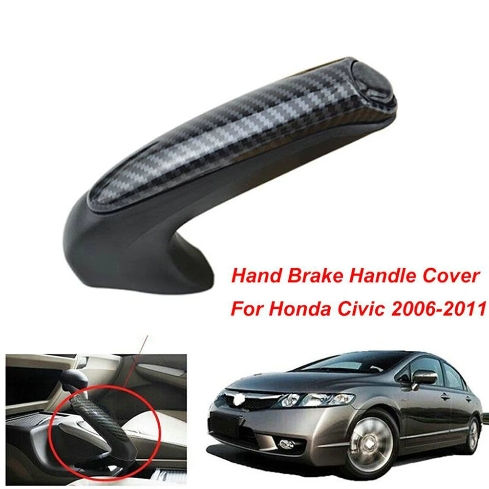 1Pcs Carbon Fiber Front Hand Brake Cover Trim Parts Car Handbrake Lever For Honda Civic Coupe Sedan 2006-2011