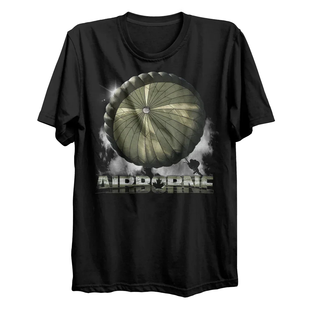 Canadian Army Paratroopers Airborne T-Shirt 100% Cotton O-Neck Summer Short Sleeve Casual Mens T-shirt Size S-3XL