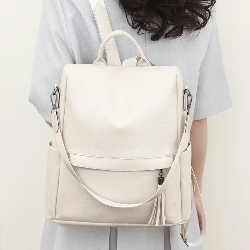 Rucksack Damen große Kapazität Retro einfarbig Rucksack multifunktion ale Freizeit reise Anti-Diebstahl-Rucksack Großhandel