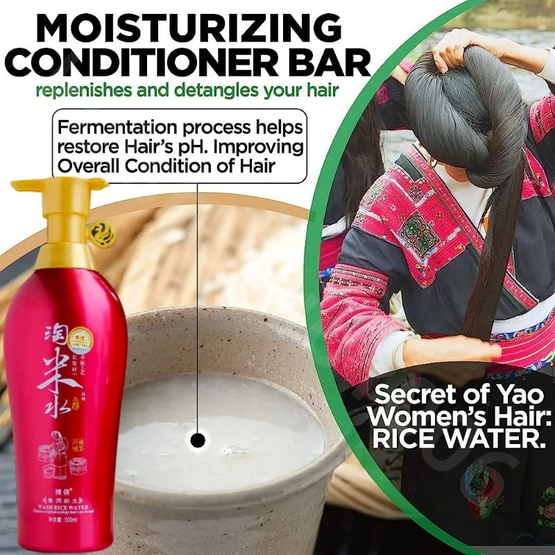 

Traditional Wash Rice Water Shampoo Anti-hair Loss Rapid Growth Anti-dandruff Anti-itching Oil Control Professional Hair Care