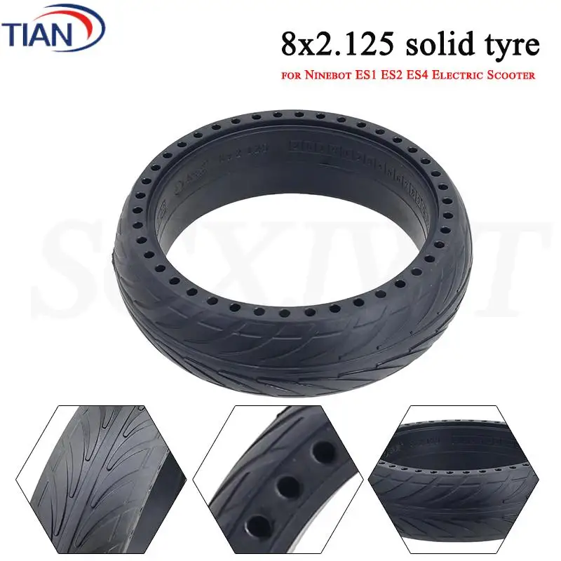

8 Inch Solid Tyre 8x2.125 Rubber Tire - Anti-puncture & Damping for Ninebot Segway ES1/ES2/ES3/ES4 Electric Scooter