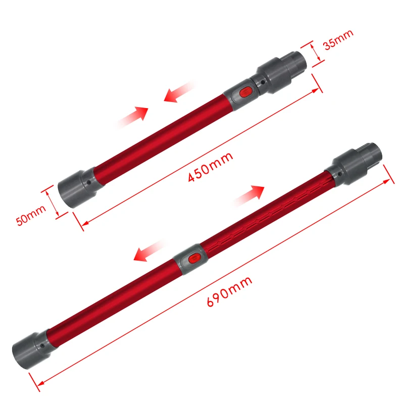 Telescopic Rod Extension Tube For Dyson V7 V8 V10 V11 V15 Sweeping Robot Vacuum Cleaner Household Replacement Accessories Part