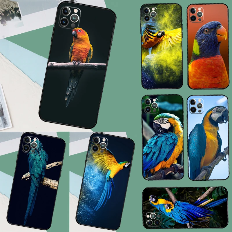 Parrot Bird Case Cover For iPhone 12 13 Mini 11 14 15 Pro Max Plus X XS XR SE 2020 SE 2022 7 8 Coque