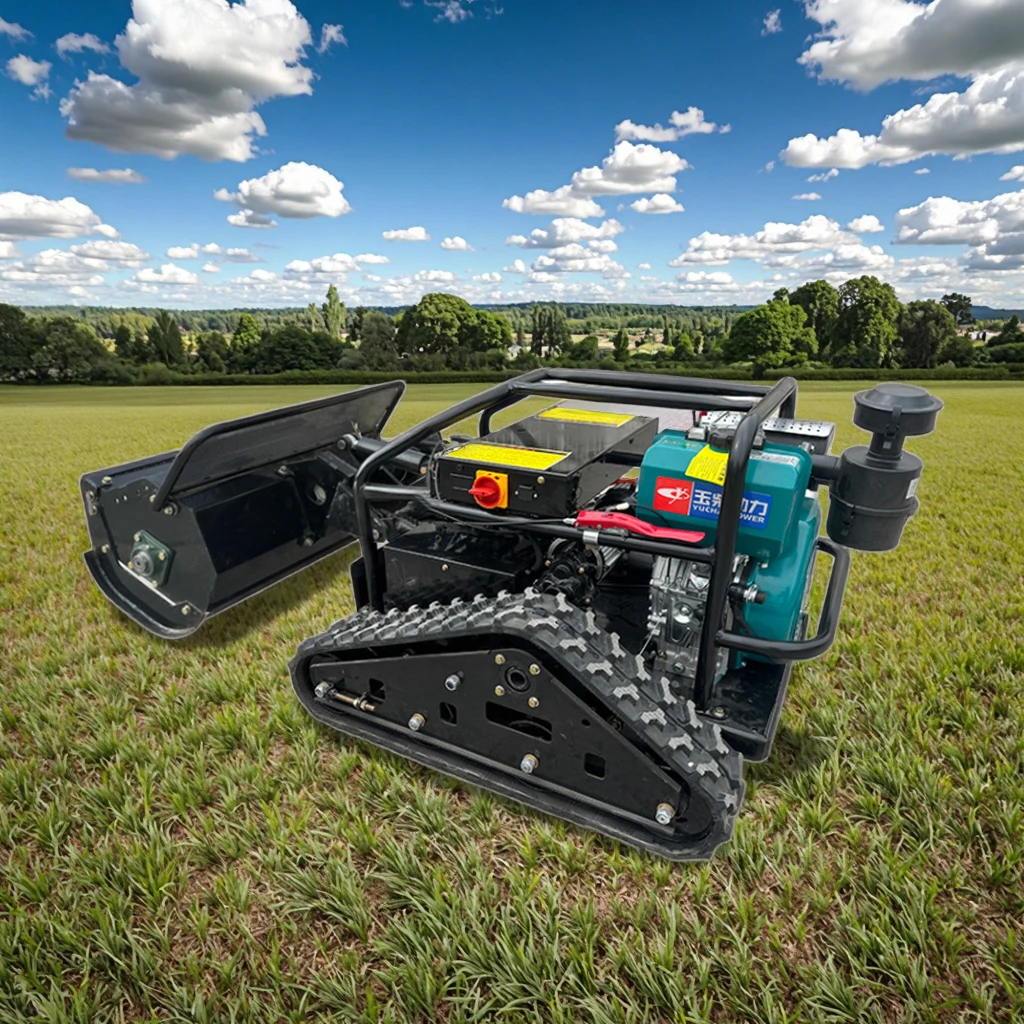 

All-Terrain Diesel Lawn Mower Remote Control Agricultural Crawler Tractor Style Engine Automatic Straw Return Farm Machine