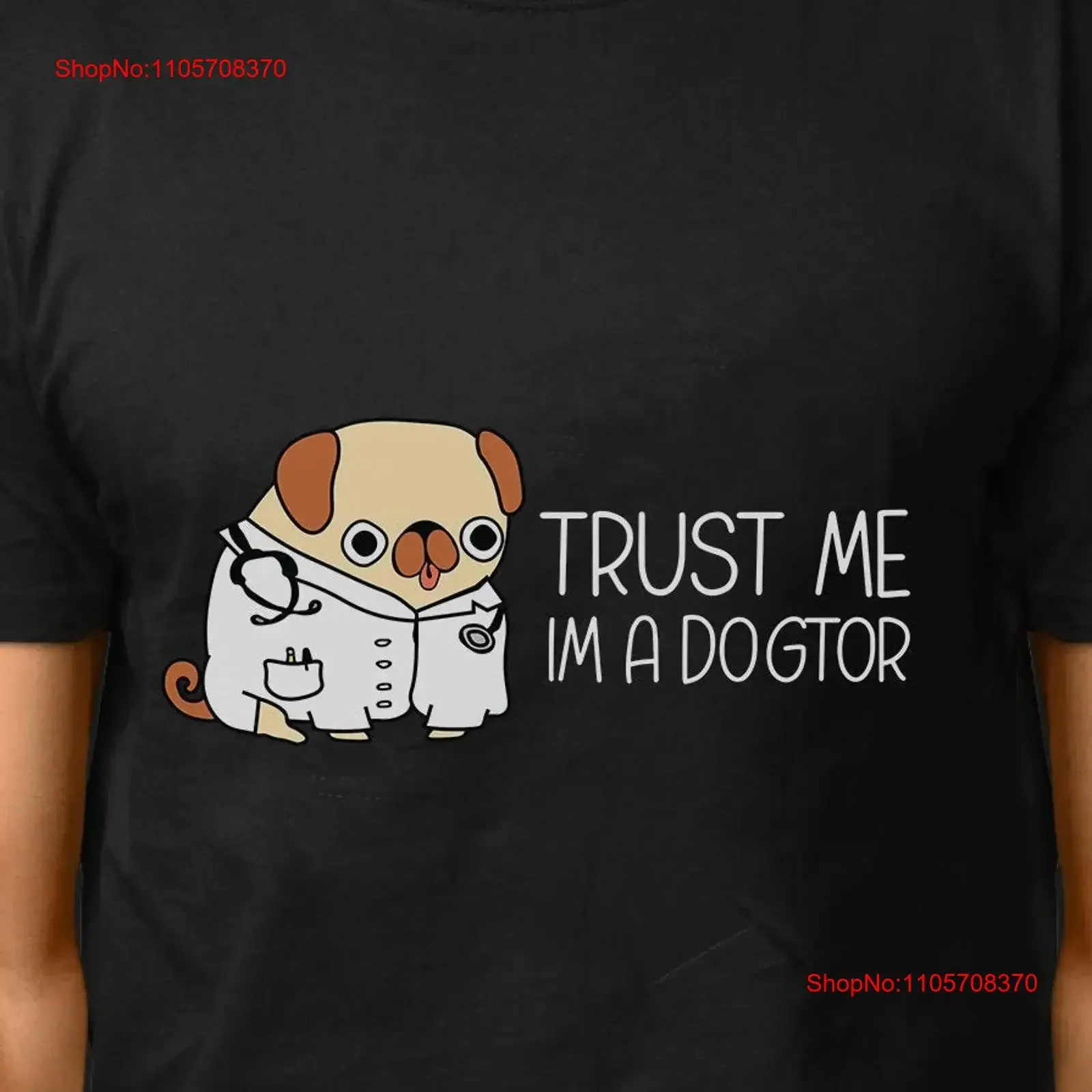 Veterinarian Dogtor Trust Me Pug T Shirt Veterinary Vet Tech School vintage Washed Casual Slightly Top For Everyday Wear