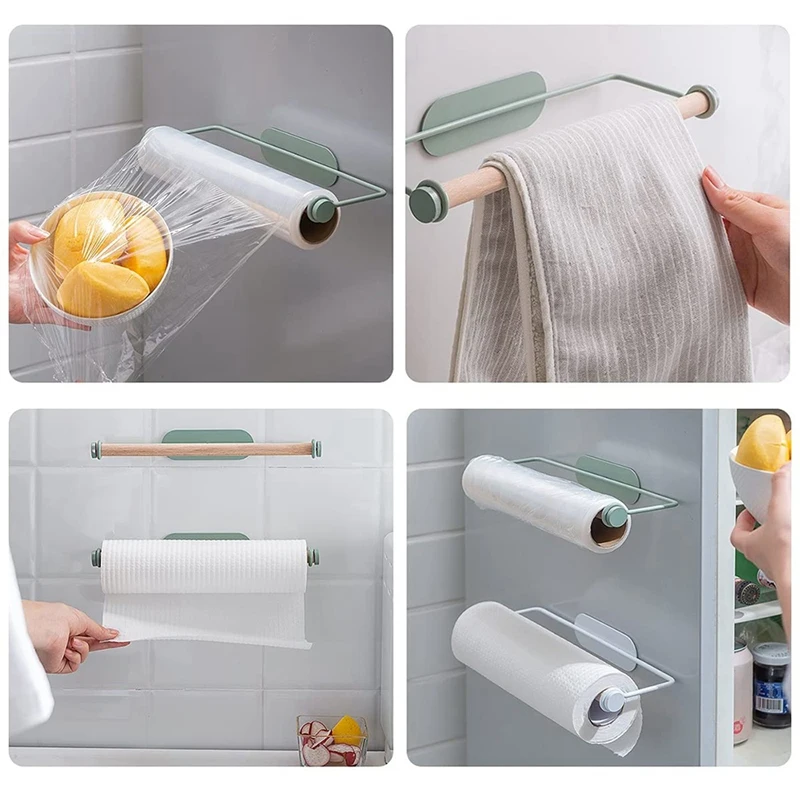 Paper Towel Towel Rack Wrought Iron Hanger Oil-Absorbing Paper Cling Film Rack Free From Hitting Bathroom Kitchen