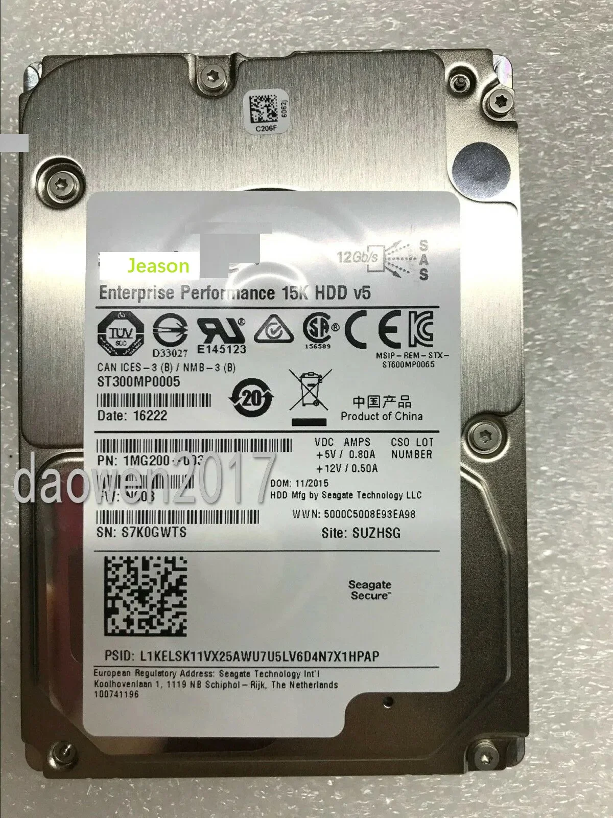

Новый жесткий диск для Seagate ST300MP0005 300 ГБ 15K SAS 2,5 дюйма 12 Гб HDD Dell 1MG200-151