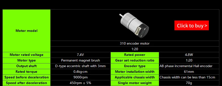 TT DC 3V-6V Untersetzungsgetriebemotor mit Encoder, einzelner Doppelwelle, 1:45 Getriebemotor für DIY Smart Robot Car – Detail 4