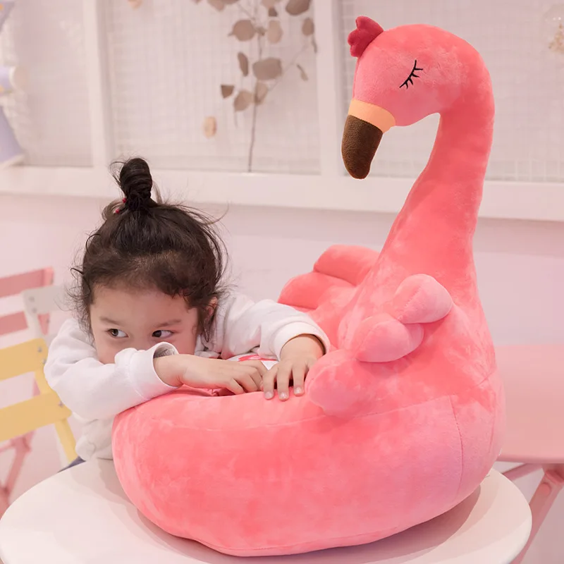 Chaise en peluche lavable et amovible, couronne de flamand rose, cygne, décoration pour chambre de bébé, sièges d'apprentissage, pour école maternelle, canapé en peluche pour enfants