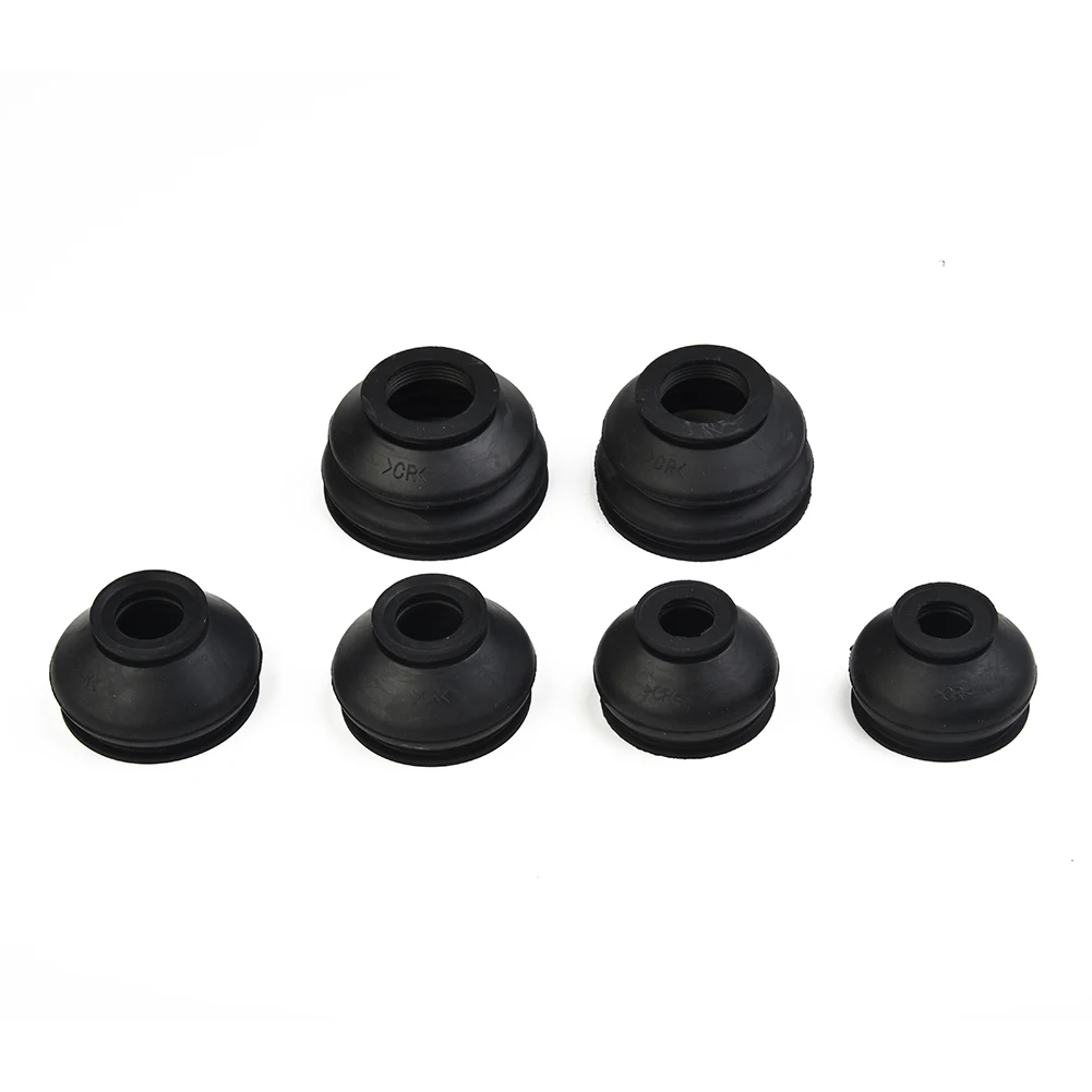 Ball Joint Dust Boot Covers 6pcs Accessory Assembly Black Car Flexibility High Quality Hot Set Minimizing Wear