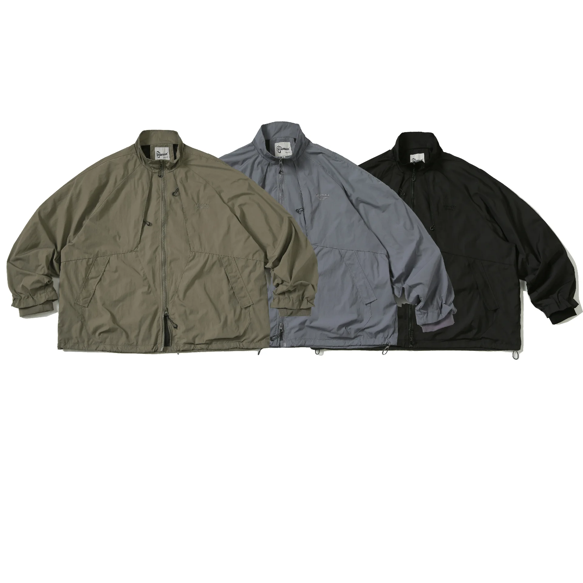 

Retro Japanese Sle Windproof Stand Collar Jaet Outdoor Functional Multi-ket Workwear Coat for Men Spring Autumn