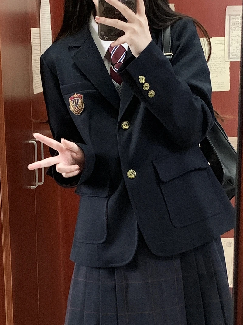 

East Big High School Jk orm Women's Waist-Cinched Version Salted een Plum College Sle Long Sve Suit Jaet